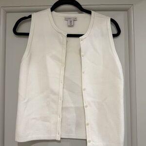 Chico's White Sleeveless Cardigan